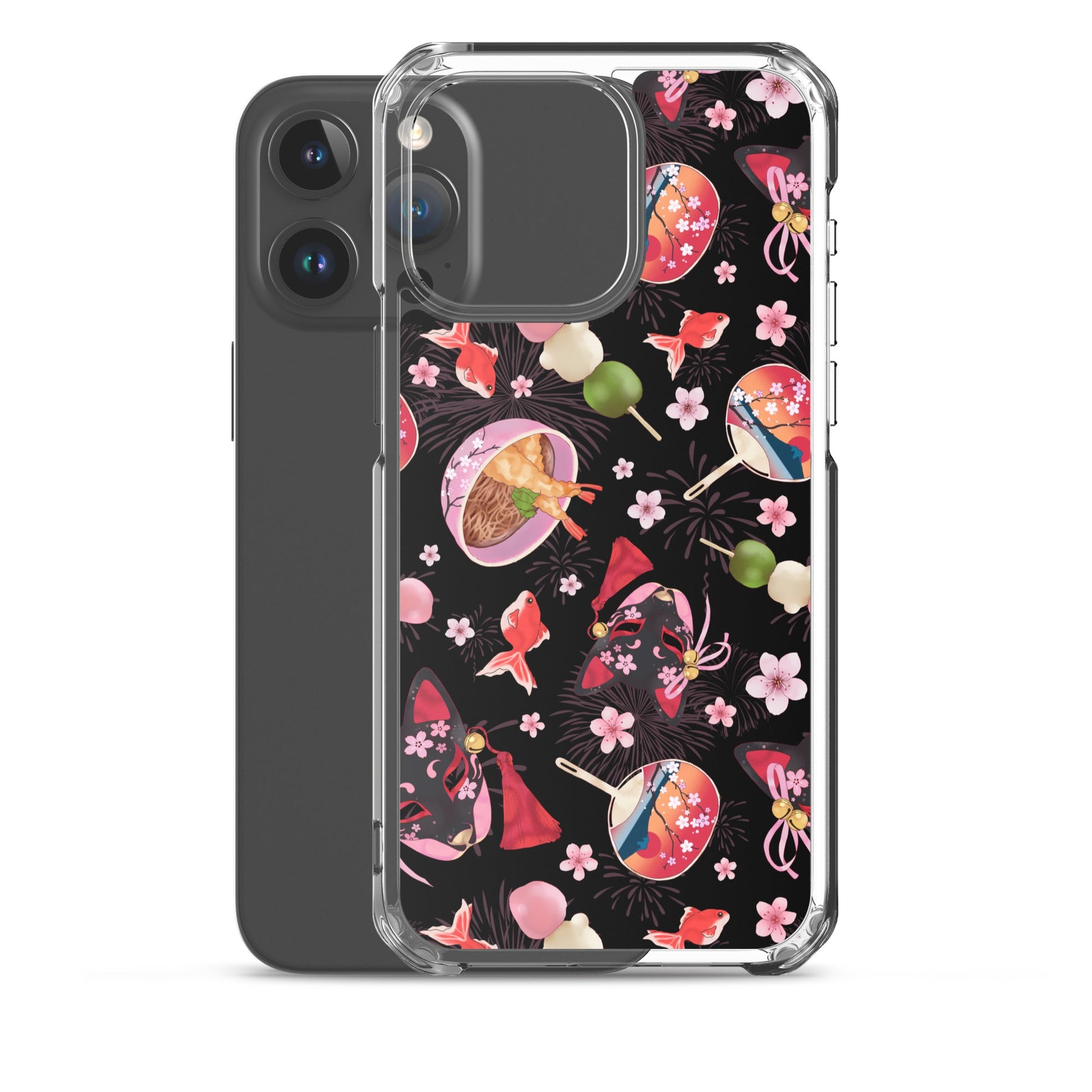 Protect your phone stylishly with the Matsuri iPhone® Clear Case featuring a vibrant design and flexible sides.