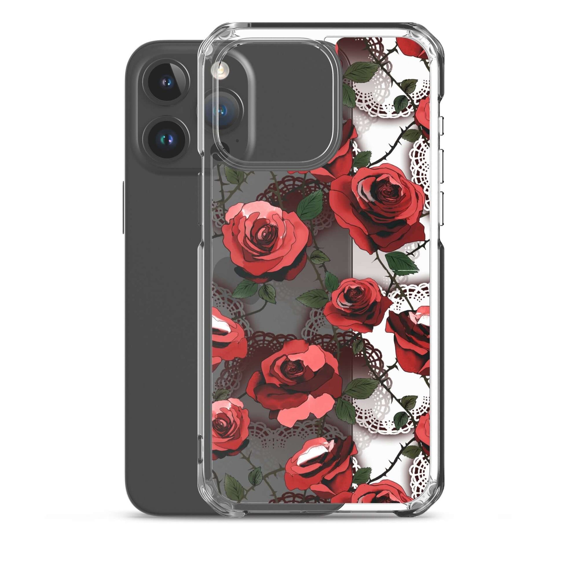Sleek Enchanted Rose iPhone® Clear Case (Transparent) offers stylish protection against scratches and dirt.