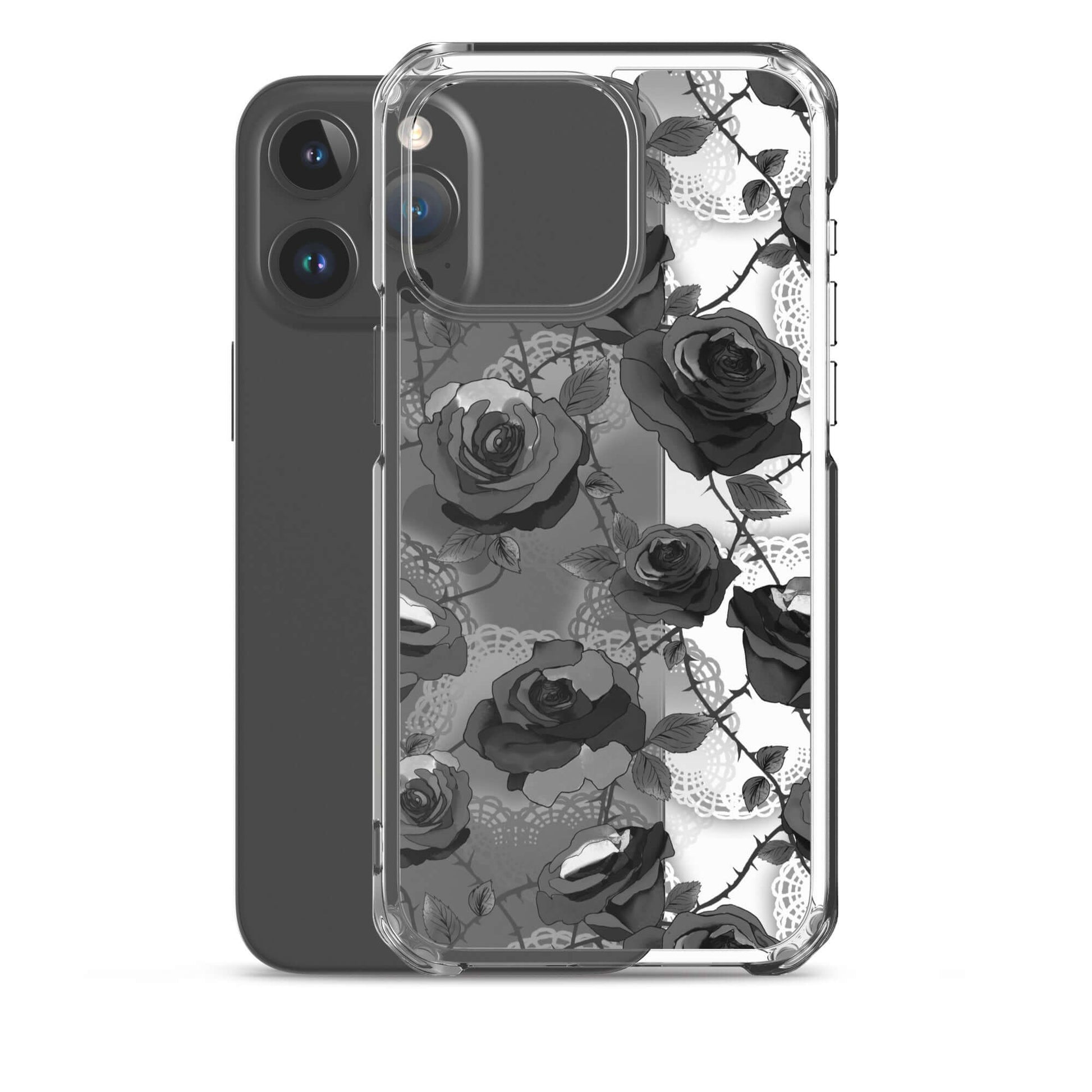 Stylish Enchanted Rose iPhone® Clear Case (Transparent) offers protection with a sleek design and easy access to ports.