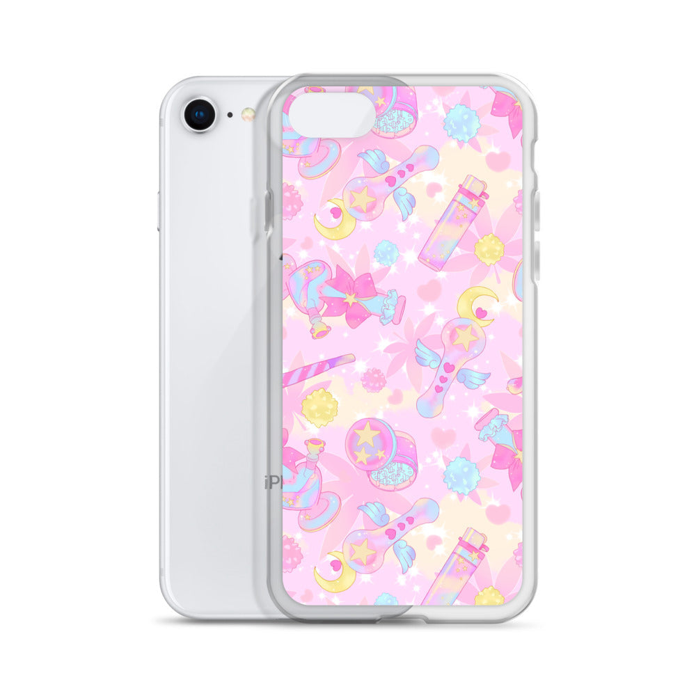 Sleek Indica Magica iPhone® Clear Case offers protection with a solid back and flexible sides for easy handling.