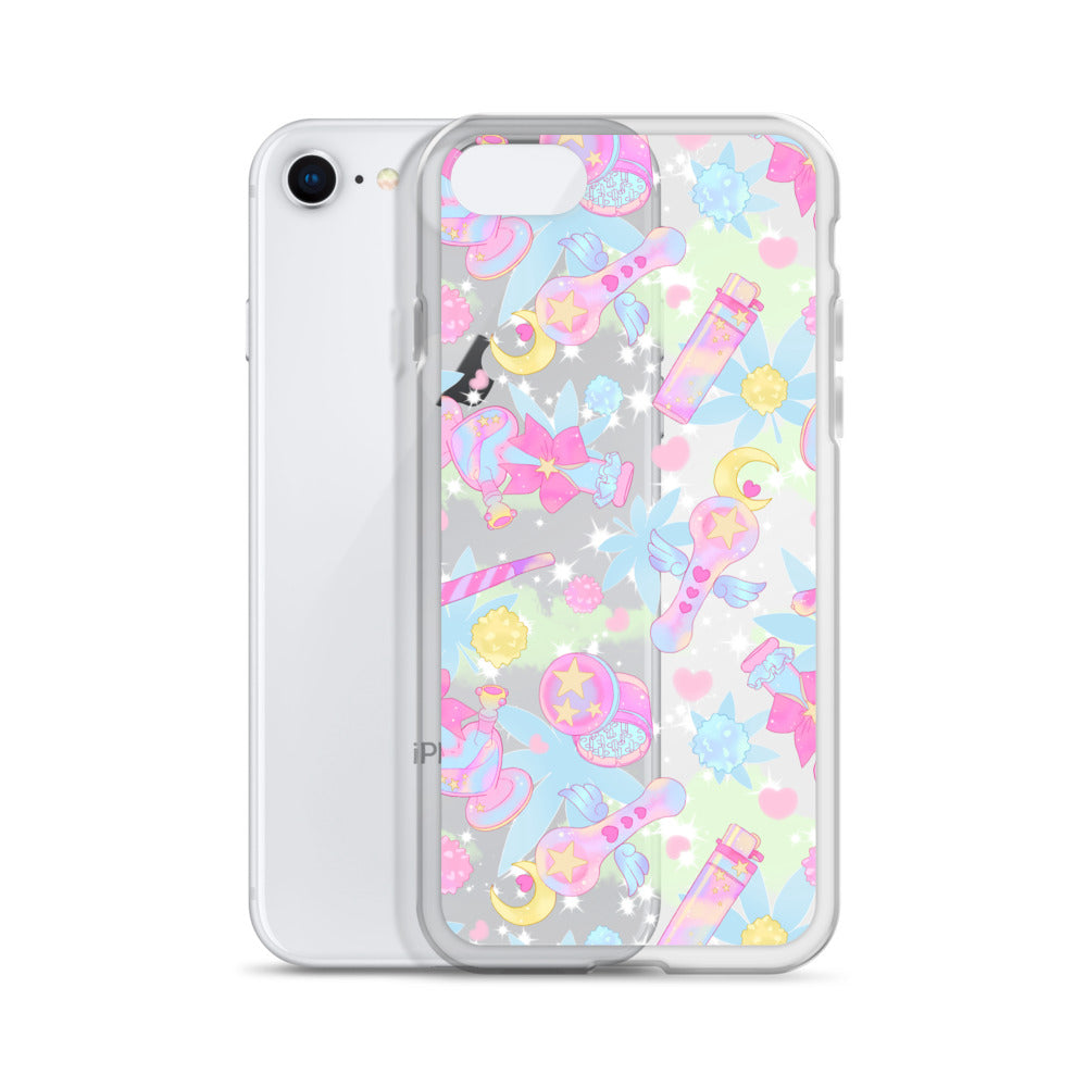Stylish Indica Magica iPhone® Clear Case features a solid back and flexible sides for easy access and protection.