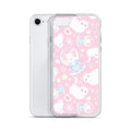 Cute Snow Kitten iPhone® Clear Case with solid back and flexible sides, protecting against scratches and dirt.