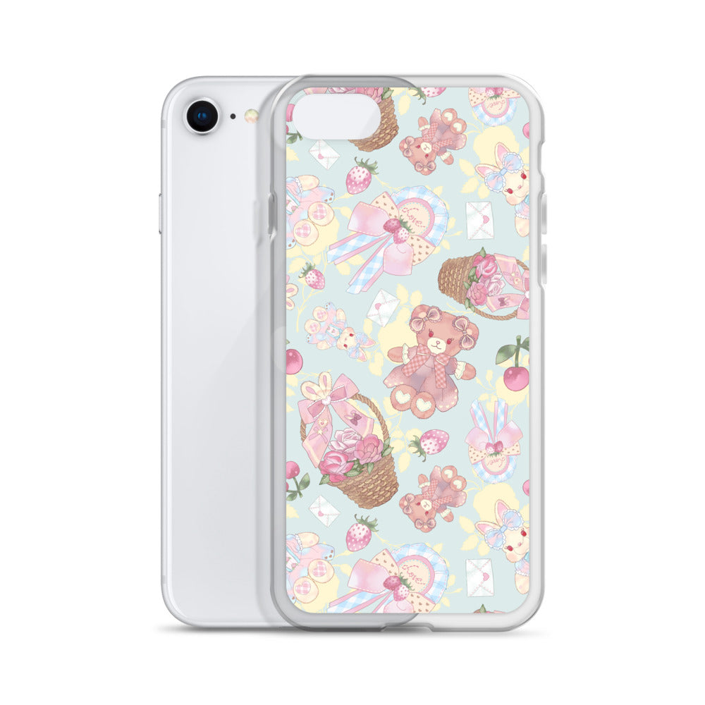 Sweet Teddy iPhone® Clear Case features a cute design, protecting your phone from scratches and dirt effortlessly.