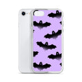 Morrigan iPhone® Clear Case features a stylish bat design, offering protection from scratches and easy access to ports.
