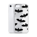 Sleek Lilith iPhone® Clear Case featuring a bat design, offering protection from scratches and easy access to ports.