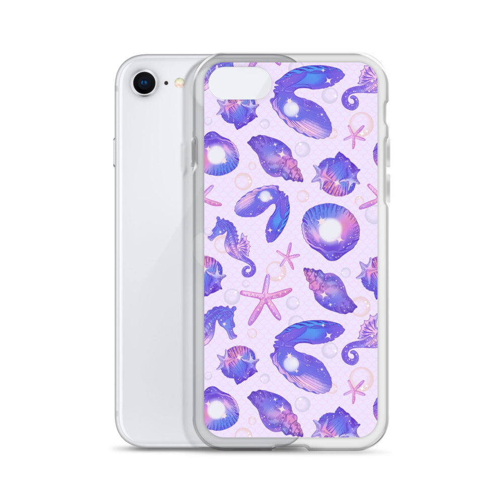 Sleek Sea Princess iPhone® Clear Case features a vibrant shell design, safeguarding your phone from scratches and dirt.