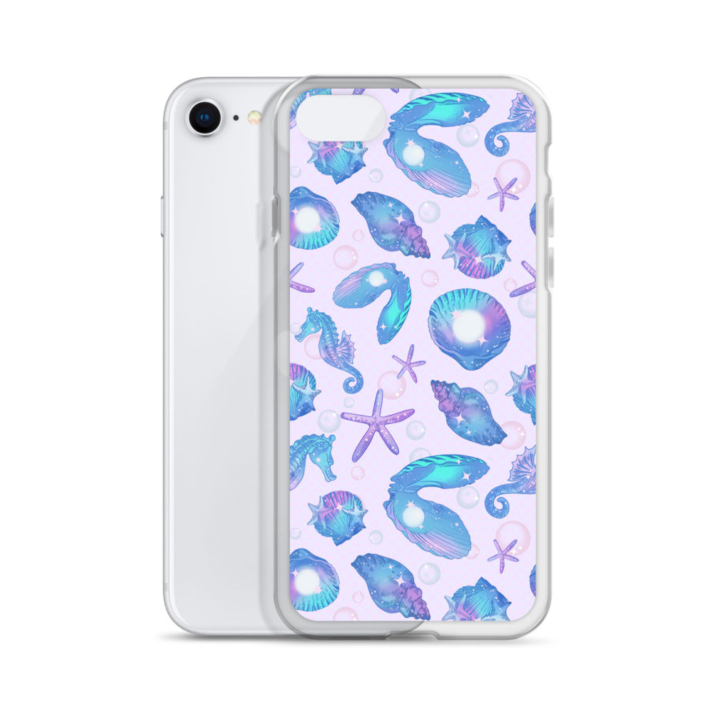 Sleek Sea Princess iPhone® Clear Case features a stunning shell design while protecting against scratches and dust.