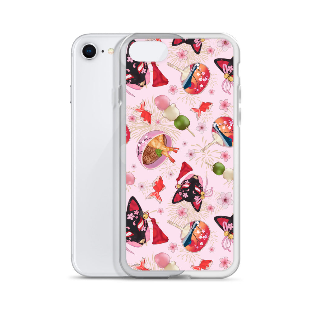 Sleek Matsuri iPhone® Clear Case with vibrant design, protecting against scratches and dirt while ensuring easy access.