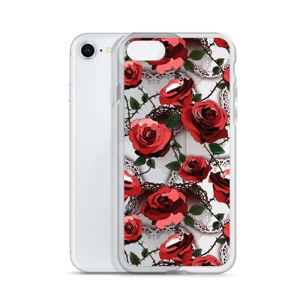 Protect your phone with the Enchanted Rose iPhone® Clear Case (Transparent), featuring a beautiful floral design.