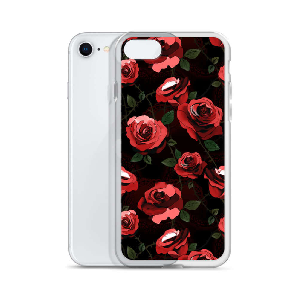 Protect your phone stylishly with the Enchanted Rose iPhone® Clear Case featuring a beautiful floral design.