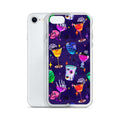 Sleek Monster Party iPhone® Clear Case with vibrant graphics, protecting your phone from scratches and dirt.
