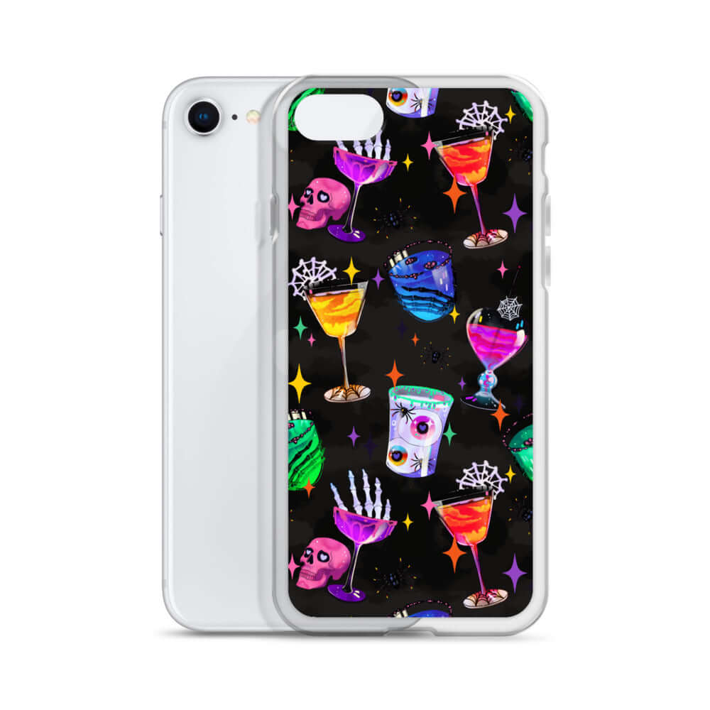 Colorful Monster Party iPhone® Clear Case featuring fun designs, offering protection against scratches and dirt.