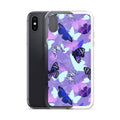 Colorful Butterfly iPhone® Clear Case with flexible sides offers scratch protection and easy access to ports.