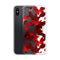 Butterfly iPhone® Clear Case features a vibrant red butterfly design for stylish protection against scratches and dirt.