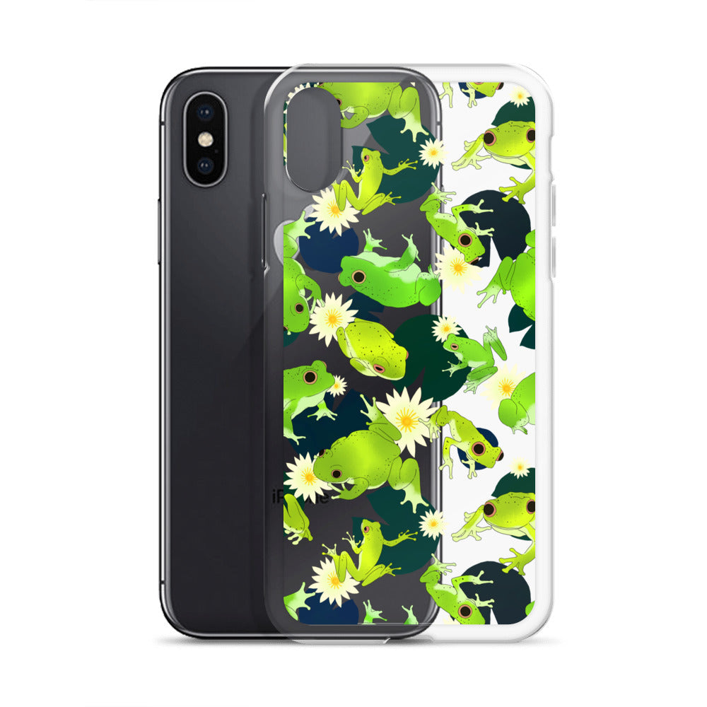 Sleek Kero-kero iPhone® Clear Case with colorful frog design, offering protection from scratches and easy access to ports.