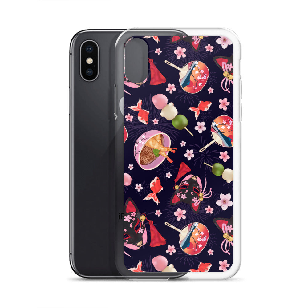 Matsuri iPhone® Clear Case features a vibrant design, protecting your phone from scratches and dirt with style.