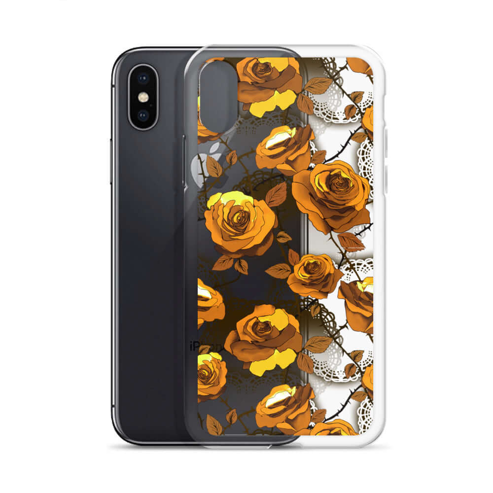 Stylish Enchanted Rose iPhone® Clear Case (Transparent) offers protection from scratches and dirt, perfect for daily use.