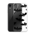 Morrigan iPhone® Clear Case features a sleek design with bat graphics, offering protection from scratches and dirt.