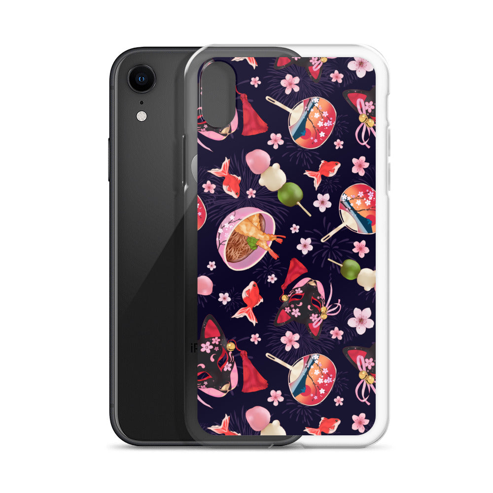 Matsuri iPhone® Clear Case features a vibrant design, offering sleek protection from scratches and dirt. Perfect for your device!