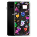 Sleek Monster Party Samsung® Clear Case featuring vibrant designs, offering protection from scratches and dirt.
