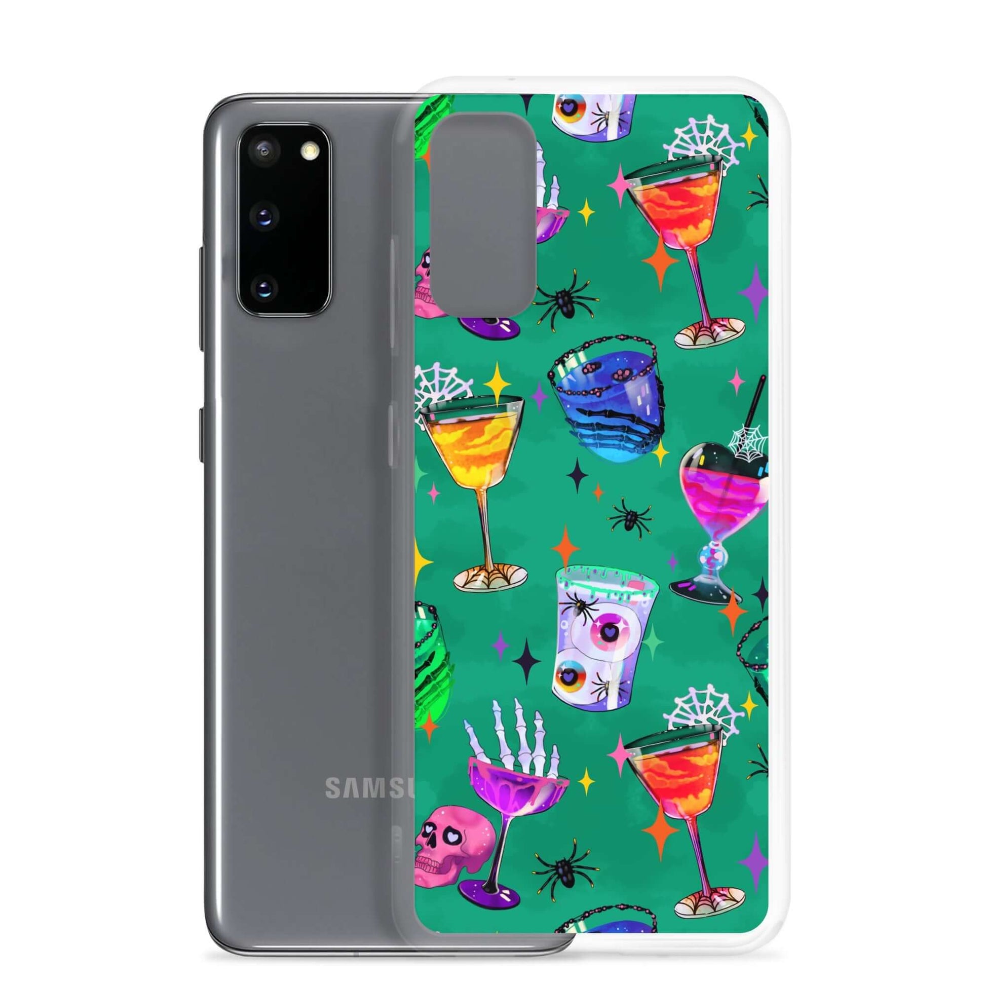 Colorful Monster Party Samsung® Clear Case showcasing vibrant designs while providing durable phone protection.