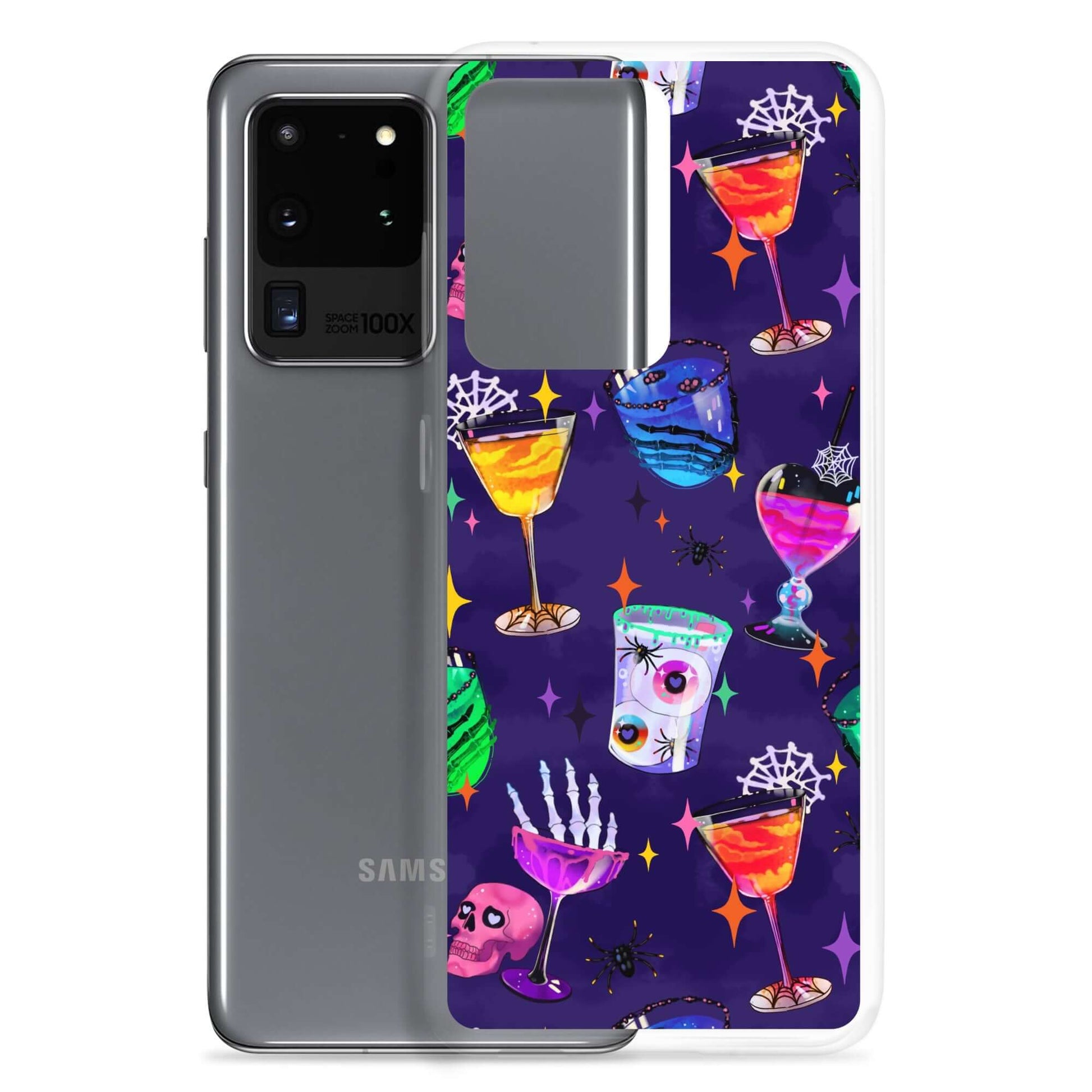Colorful Monster Party Samsung® Clear Case showcasing a fun design while protecting your phone from daily wear.