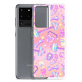 Protect your phone stylishly with the Glitter Gains Samsung® Clear Case featuring a vibrant design and precise cutouts.