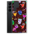 Vibrant Monster Party Samsung® Clear Case featuring spooky drink designs, perfect for protecting your Galaxy phone.