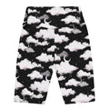 High-waisted Cloudy Sky Biker Shorts featuring a chic cloud pattern, perfect for versatile styling and comfort.