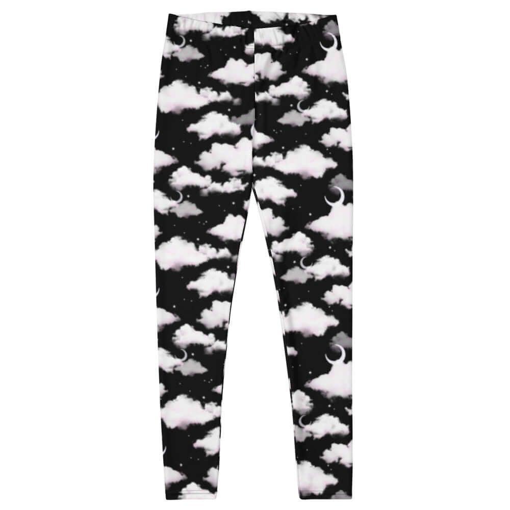 Stylish Cloudy Sky Leggings featuring a whimsical cloud print, perfect for workouts or casual outings.
