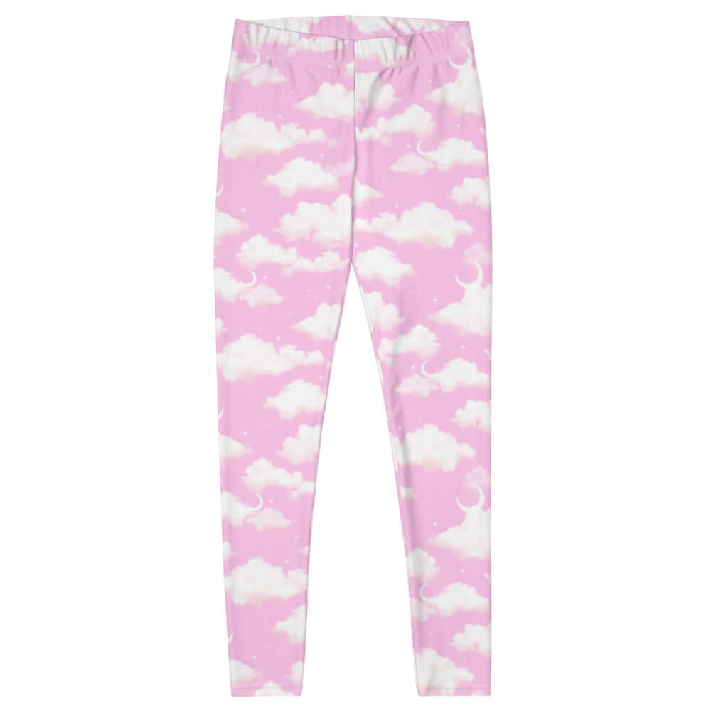 Stylish Cloudy Sky Leggings featuring a playful cloud pattern, perfect for gym or casual outings.