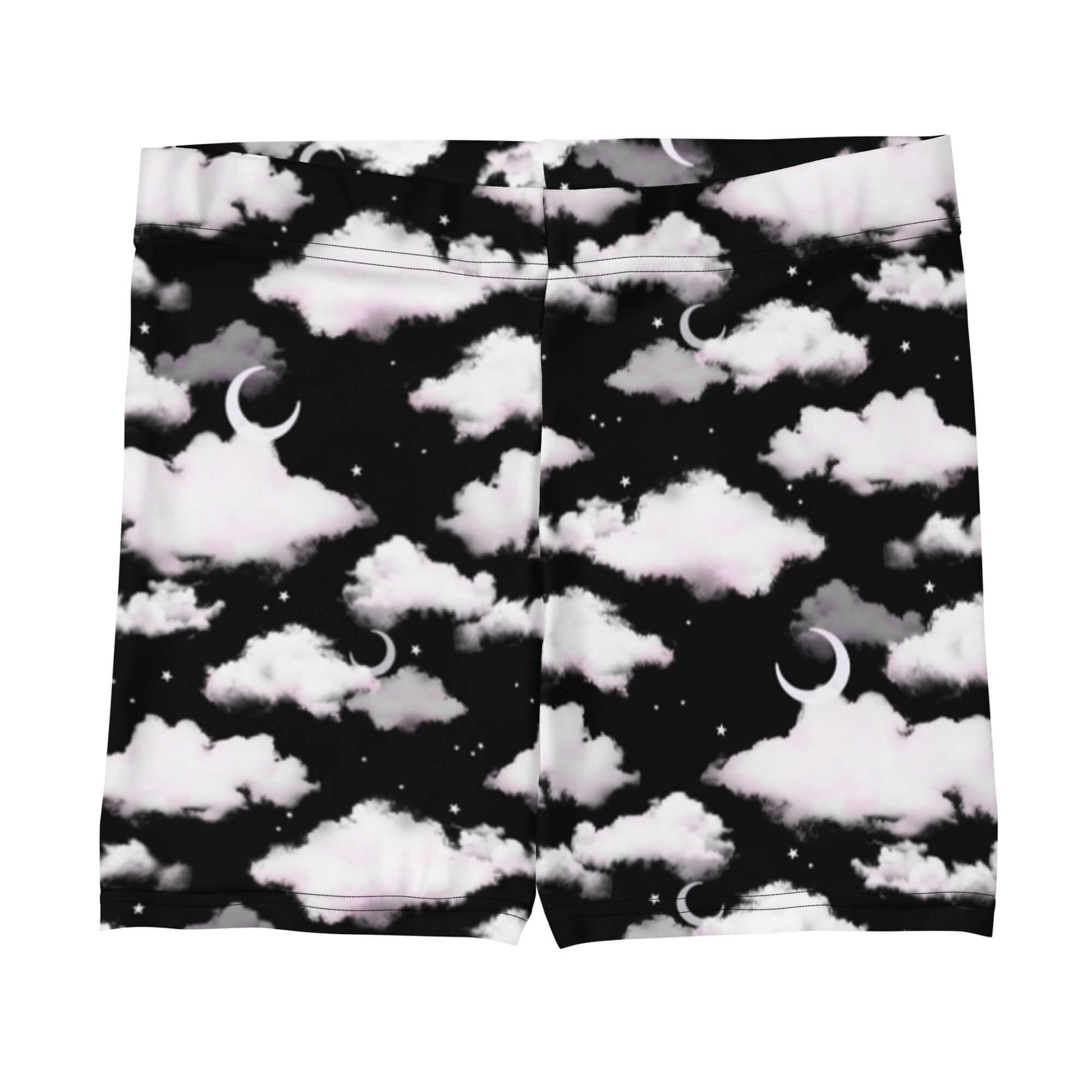 Soft and stylish Cloudy Sky Shorts with a unique cloud pattern, perfect for gym or casual outings.