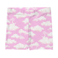 Cloudy Sky Shorts feature a pink cloud design, perfect for casual outings or workouts in soft, comfy fabric.