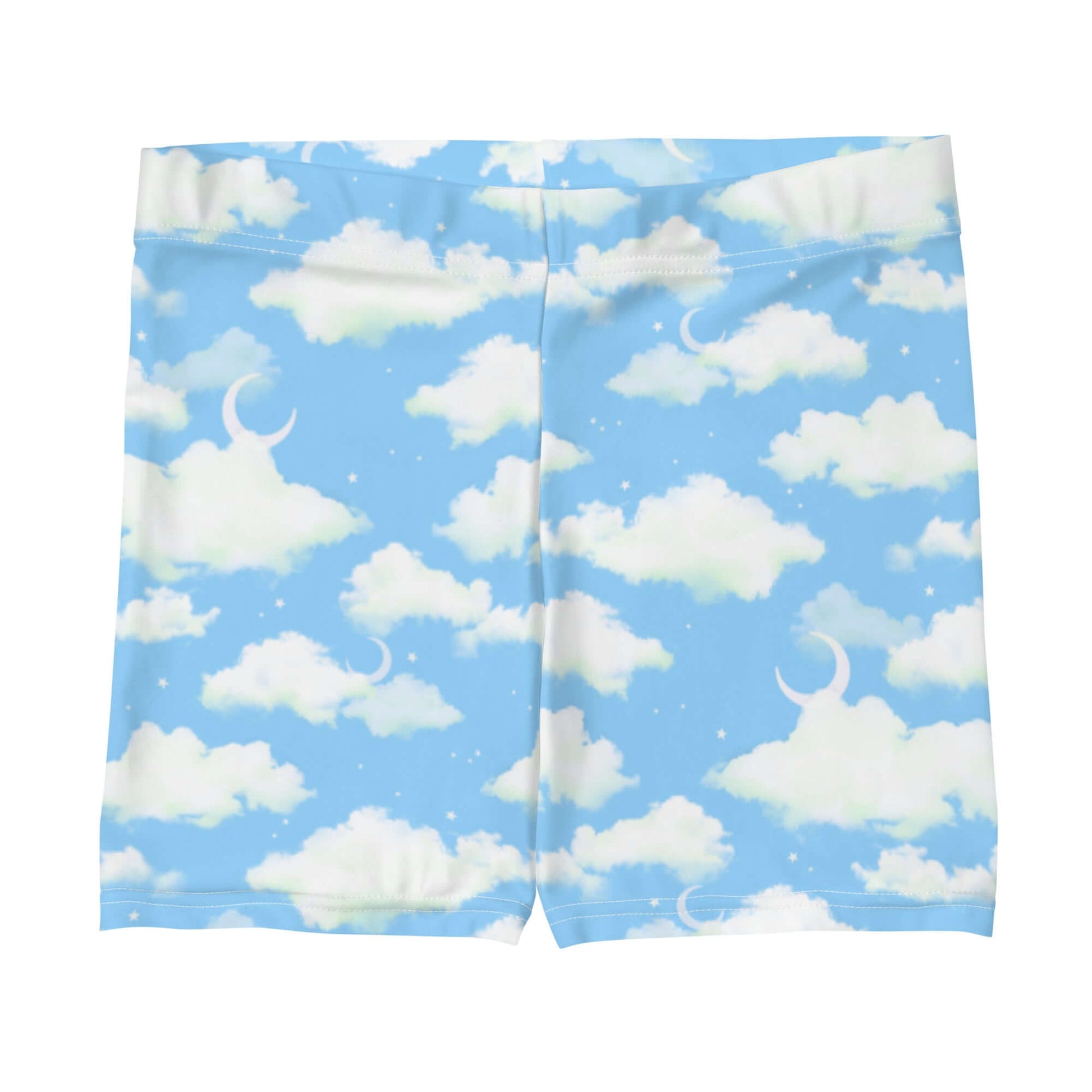 Soft and stylish Cloudy Sky Shorts feature a dreamy cloud pattern, perfect for any casual outfit or workout.