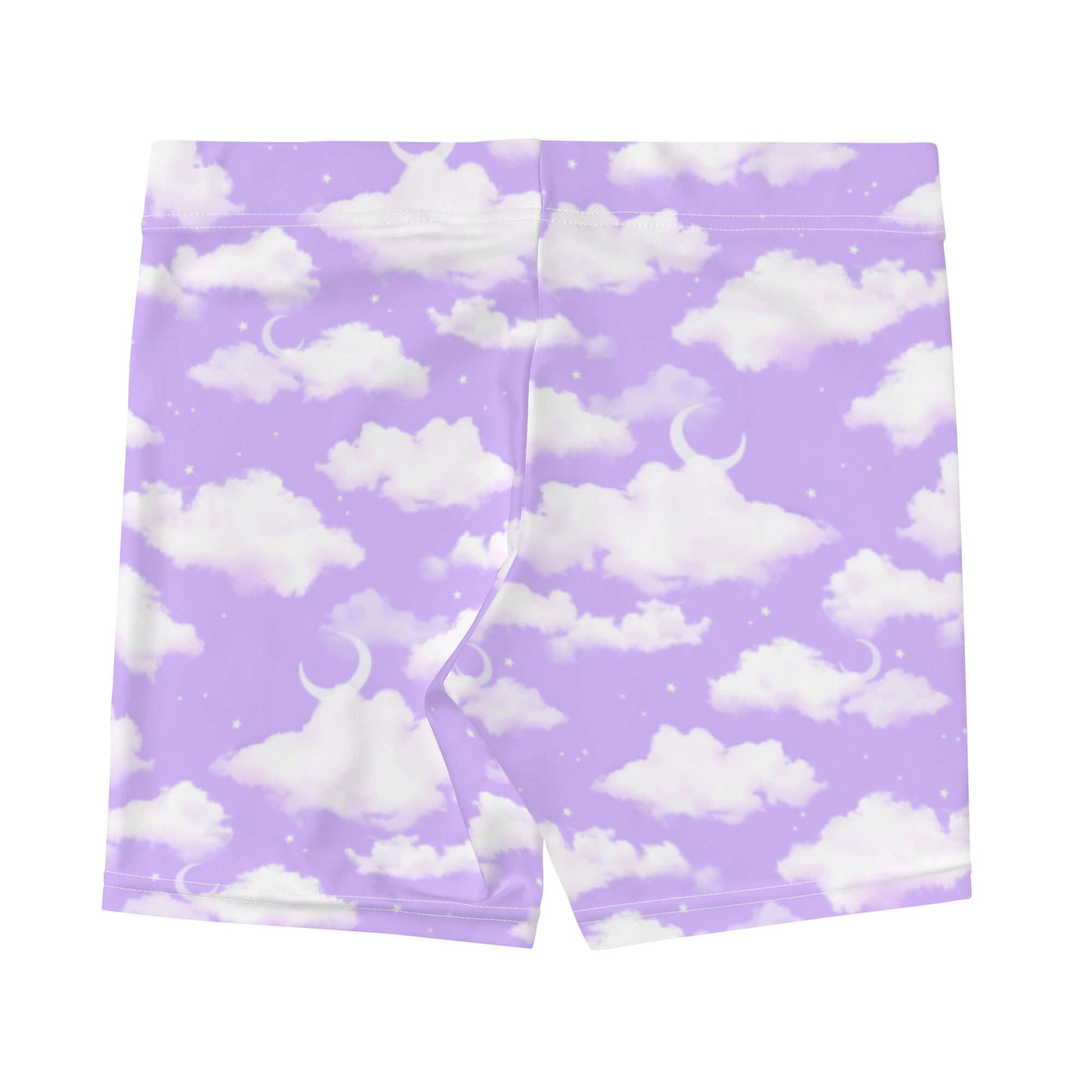 Soft and stylish Cloudy Sky Shorts with a whimsical cloud pattern, perfect for workouts or casual outings.