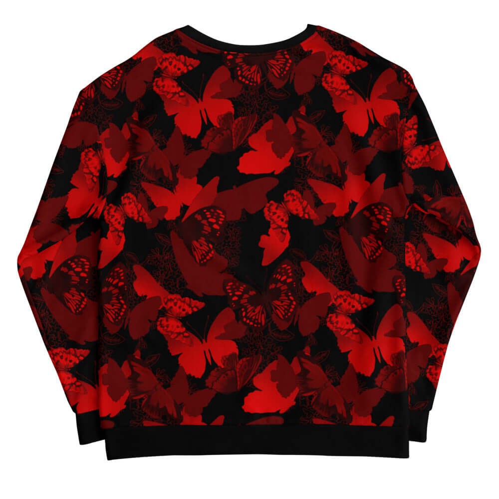 Colorful Butterfly Sweatshirt featuring vibrant butterfly patterns, perfect for a unique and cozy look.