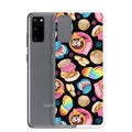 Colorful Pan Dulce Samsung® Clear Case featuring vibrant baked treats, perfect for protecting your Samsung phone.