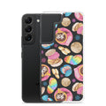 Colorful Pan Dulce Samsung® Clear Case featuring baked treats design, perfect for protecting your phone stylishly.