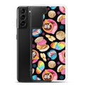 Colorful Pan Dulce Samsung® Clear Case showcasing delicious treats, perfect for protecting your Galaxy S21+ with style.