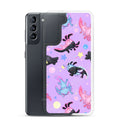 Colorful Axolotl Samsung® Clear Case showcases playful designs, protecting your phone while expressing your love for axolotls.