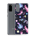Protect your Samsung with the stylish Axolotl Samsung® Clear Case featuring colorful axolotls and stars.