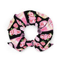 Cute Strawberry Scrunchie featuring pink treats design adds a trendy touch to your outfit for a stylish look.