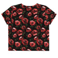 Stylish Enchanted Rose Crop Top featuring vibrant rose patterns, perfect for any occasion and easy to pair with outfits.