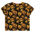 Chic Enchanted Rose Crop Top with vibrant floral design, perfect for any outfit and all-day comfort.