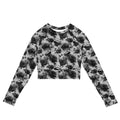 Stylish Enchanted Rose Long-sleeved Crop Top featuring a floral design perfect for a gothic princess vibe.