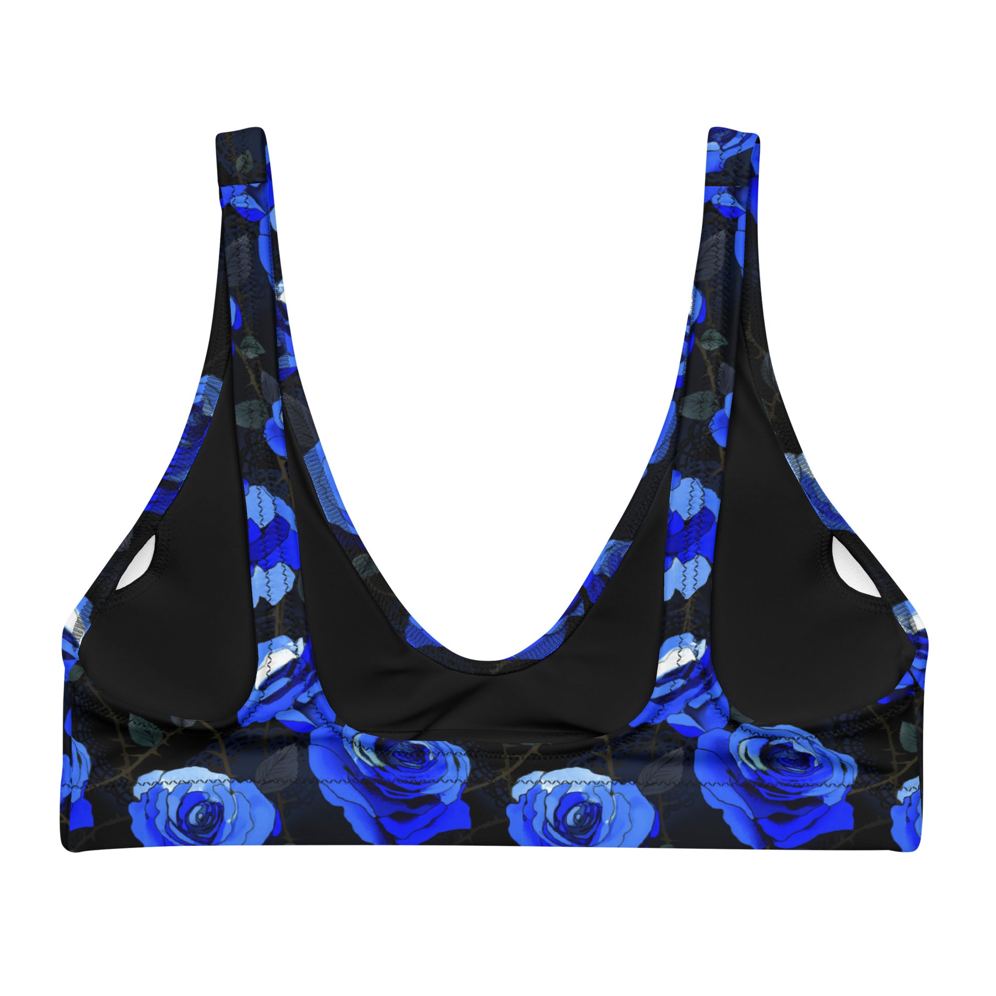Stylish Enchanted Rose Padded Bikini Top featuring removable pads, perfect for mixing and matching at the beach.