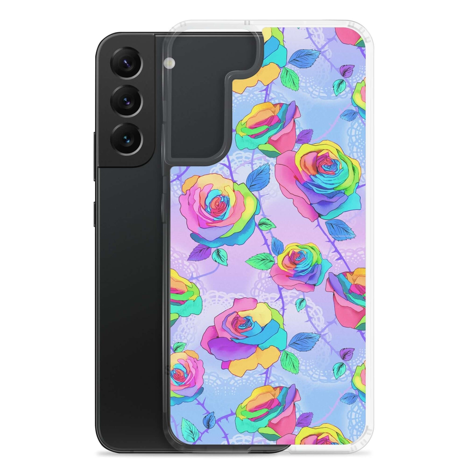 Protect your Samsung® with the Enchanted Rose Samsung® Clear Case, featuring vibrant rose patterns and a sleek design.