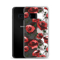 Protect your phone in style with the Enchanted Rose Samsung® Clear Case (Transparent), featuring a floral design.