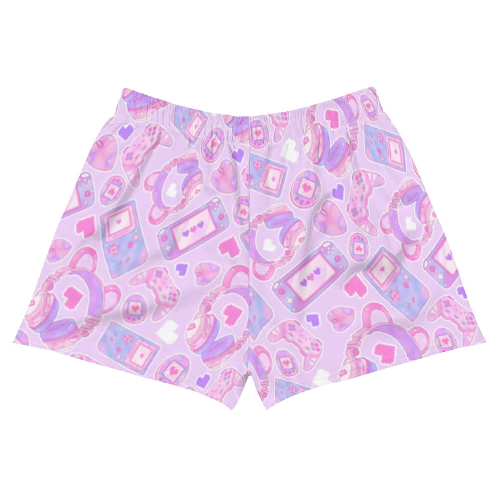 Gamer Girl Athletic Short Shorts featuring a playful gaming design, perfect for comfort during gameplay or workouts.