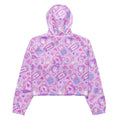 Gamer Girl cropped windbreaker in vibrant colors, perfect for outdoor adventures with functional drawcords and pockets.
